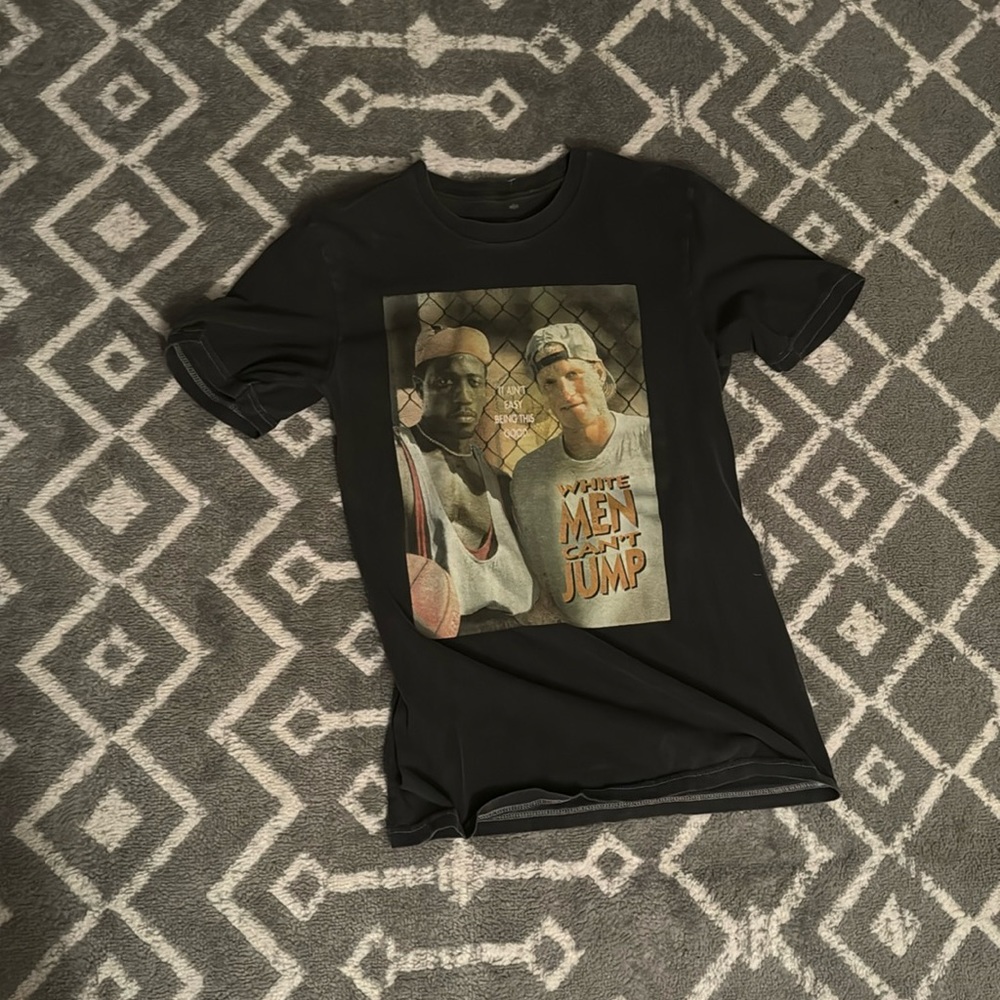 Dark Grey Vintage White Men Can’t Jump T Shirt